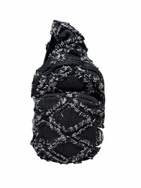 Wildfox Black Frayed Quilted Crossbody